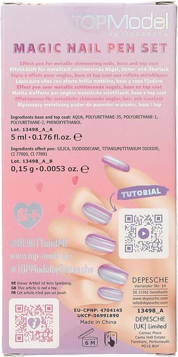 Nährwerte und Zutaten Top Model Topmodel - Magic Nail Pen Set BEAUTY and ME - 5 ml