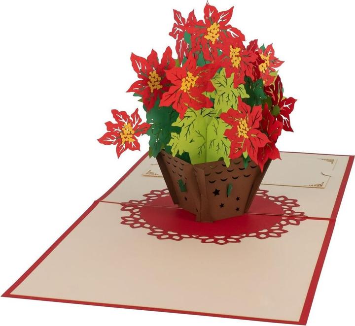 Hervorragend 3D Pop-up Karte Weihnachtsstern rot (1 Stk.)