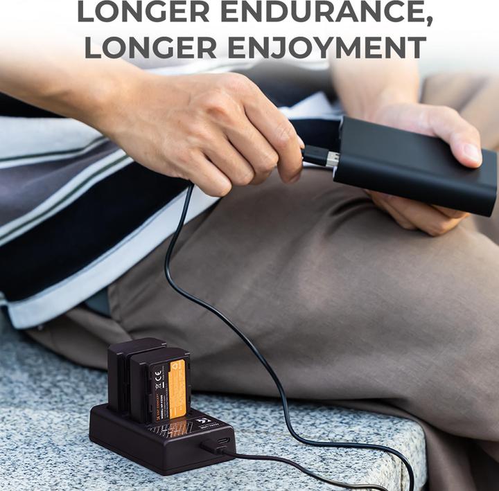 Actual product image K&F Concept FZ100 Digital Camera LED Dual Channel Charger with Type C Charging Cable (Camera battery charger)