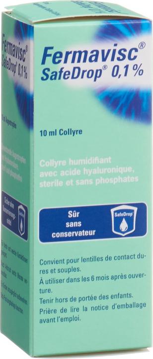 Image du produit OmniVision Gouttes pour les yeux Fermavisc SafeDrop 0,1 (10 ml, Fermavisc SafeDrop 0.1 % 10 ml Gouttes oculaires)