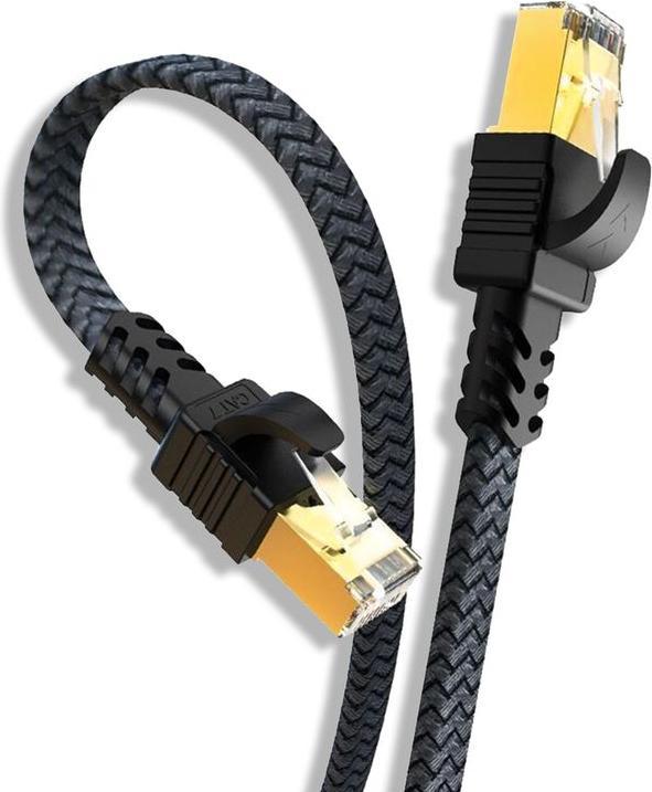 Produktbild Hermex 20m Netzwerkkabel Flachkabel Ethernet LAN Kabel RJ45 Cat. 7 UTP (U/UTP, CAT7, 20 m)