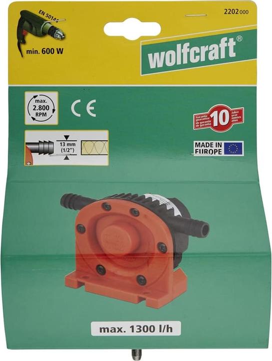 Produktbild wolfcraft wolfcraft 1 Pumpe Kunststoffgehäuse 1300 l/h S=6mm (Gartenpumpe)