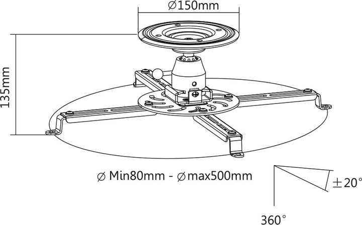 Actual product image Rs Pro Ceiling Projector Mount, small (Ceiling)