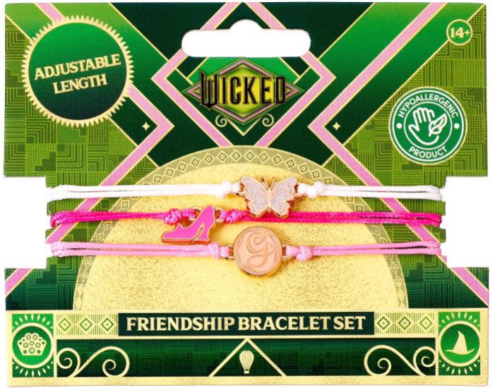 Immagine prodotto WICKED Bracciale dell'amicizia di Glinda Set di 3 braccialetti - Spilla, bianco e oro rosa