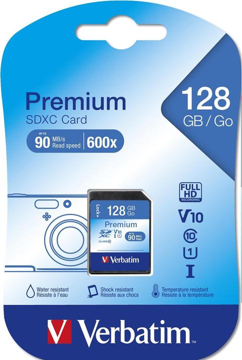 Produktbild Verbatim SDXC Card Class 10 Premium (128 GB, SDXC, U1, UHS-I)
