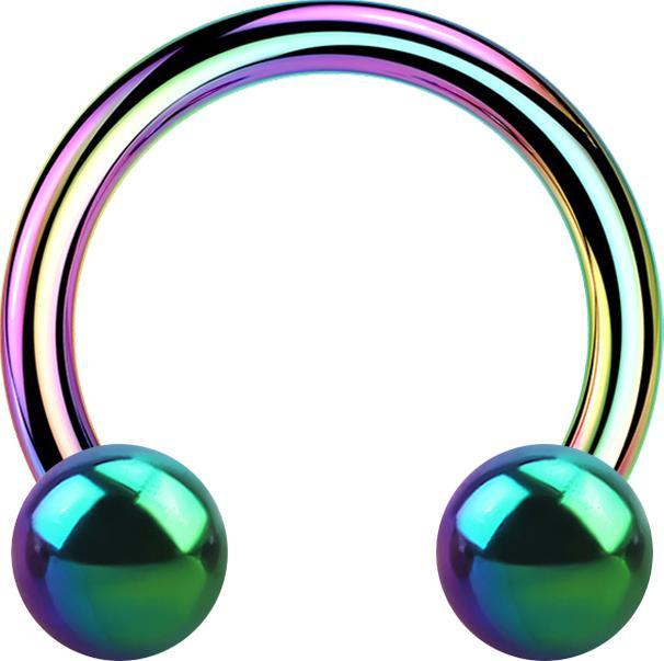 Produktbild Star Piercing Micro Circular Barbell Innengewinde farbig mit zwei Kugeln (Titan G23, ohne Messing)