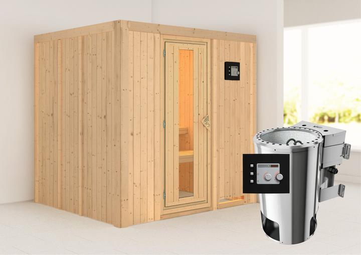 Actual product image Karibu Daria without roof rim (Plug & Play 3,6 KW - Bio external control)