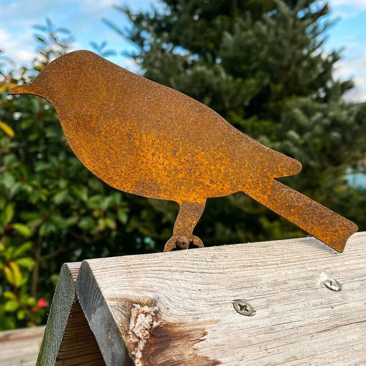 Produktbild Werkstein Metall Rost Vögel Baum Dekoration Garten Accessoire 4er Set