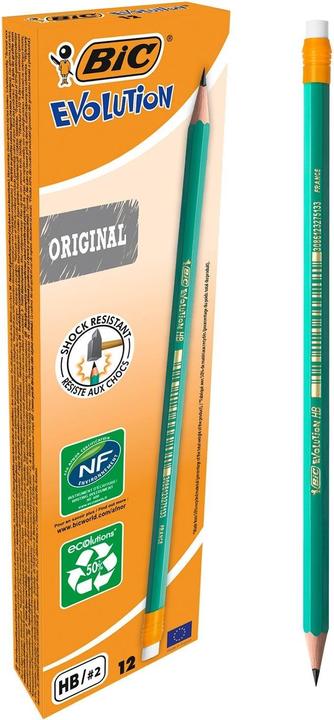 Actual product image Bic Ecolutions 650/655 pencil with eraser (2 mm, HB, 12 x)