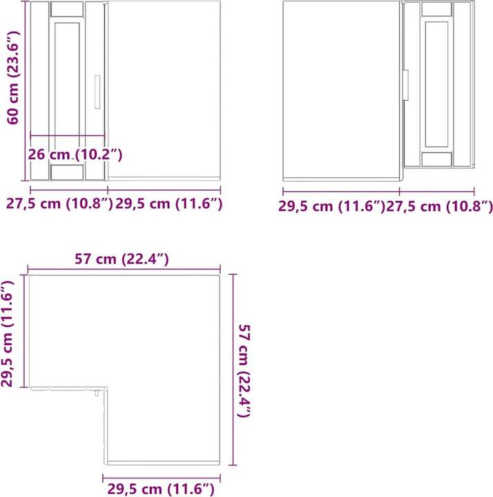 Actual product image VidaXL Lyman (57 x 57 x 60 cm)