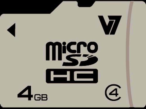 Image du produit V7 Micro SDHC classe 4 et adaptateur (4 Go, microSDHC)