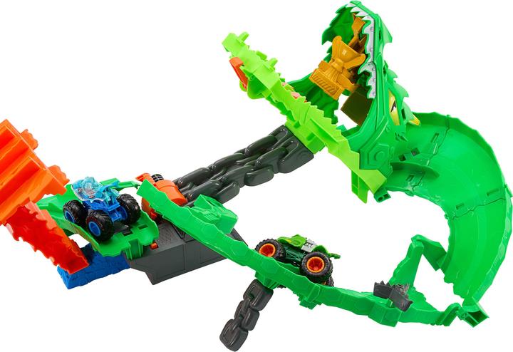 Actual product image Hot Wheels Monster Trucks Sharks vs. Dinos Dragon Destruction