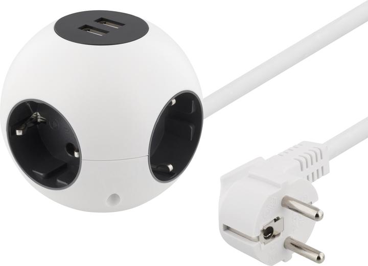 Deltaco GT-292 power extension 4 AC outlet(s) Indoor Black, White (1.40 m, CEE 7/3)