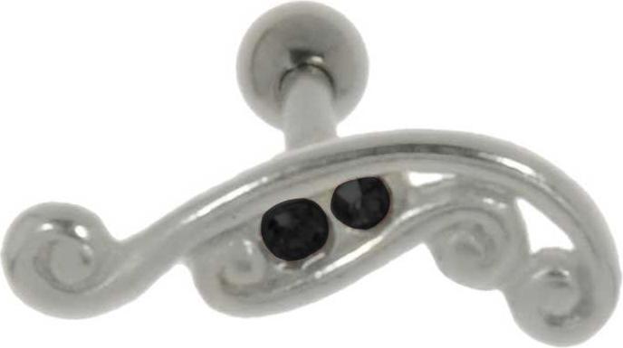 Bijouteria Ohrpiercing (Chirurgenstahl 316L, Kristall, Messing mit Silberbeschichtung)