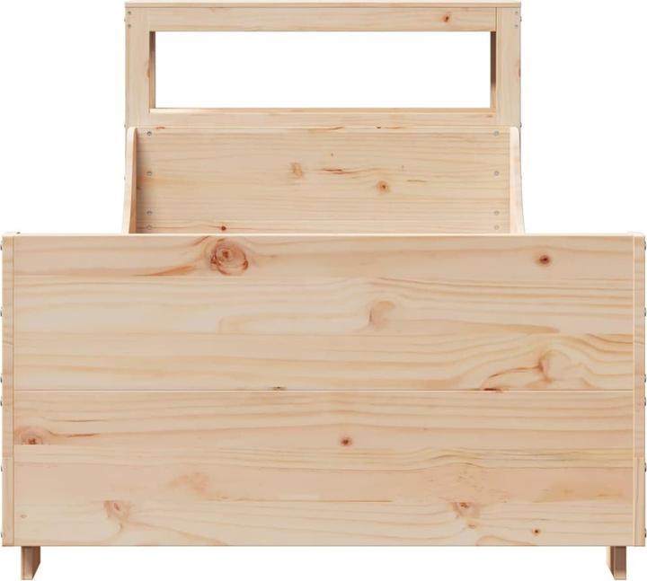 Actual product image VidaXL Solid wood bed Wooden bed Bed double bed headboard white 140x190cm pine (140 x 190 cm)
