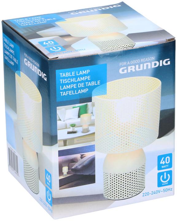 Image du produit Grundig Lampe de table abat-jour perforé blanc (220 lm, E27)