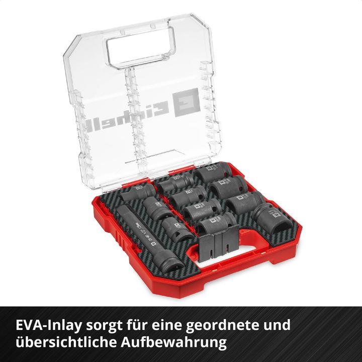 Actual product image Einhell Impact Stecknuss-Set, 109283, 12-teilig (18 mm, 15 mm, 11 mm, 21 mm, 16 mm, 12 mm, 14 mm, 17 mm, 13 mm, 19 mm, 10 mm)