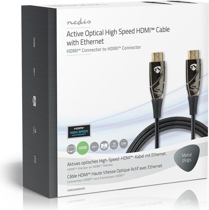 Produktbild Nedis Aktive optische High Speed??HDMI-Kabel mit Ethernet| HDMI Stecker| - Kabel - Dig (20 m, HDMI)
