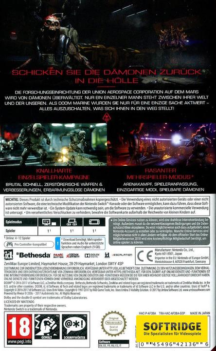 Produktbild Bethesda Doom (Switch, DE)