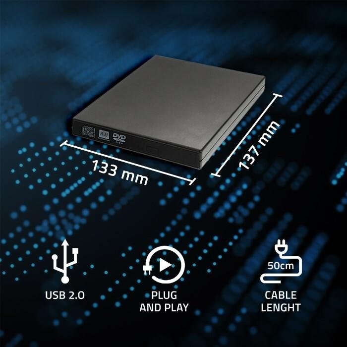 Produktbild Qoltec External DVD-RW recorder USB 2:0