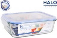 Halo rectangular lunch box with herm lid 23x17.5cm