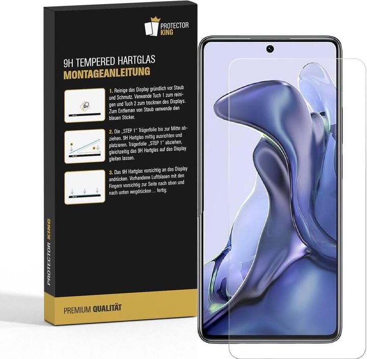 Actual product image Protectorking 1x real tempered 9H armoured glass 3D CLEAR (1 Piece, Xiaomi 11T Pro)