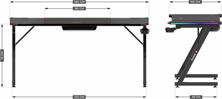 Produktbild Huzaro Biurko gamingowe Hero 4.8 RGB