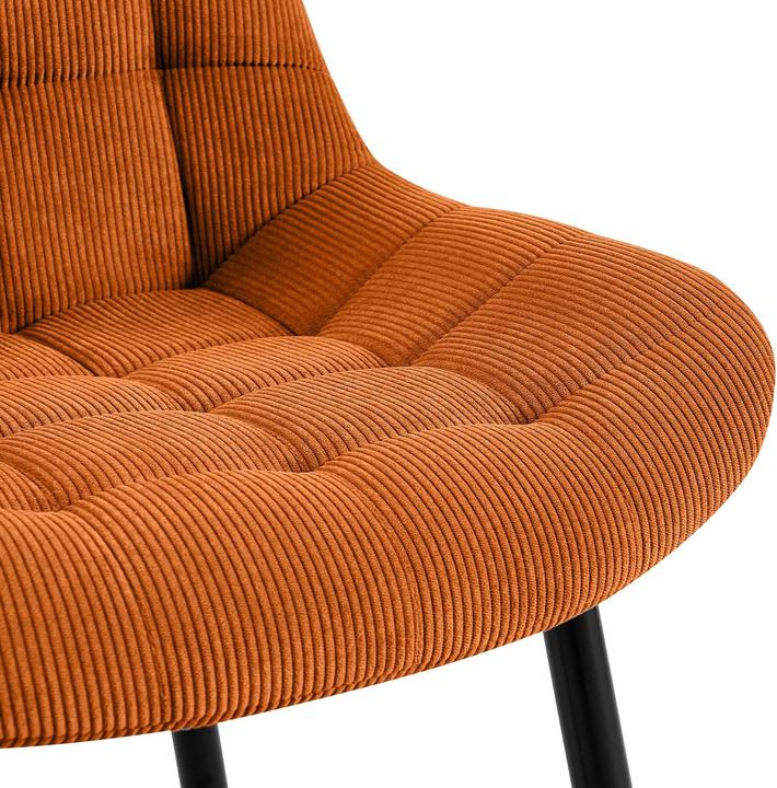 Image du produit CLP Chaise de salle à manger Sardna revêtement velours côtelé rembourré avec dossier