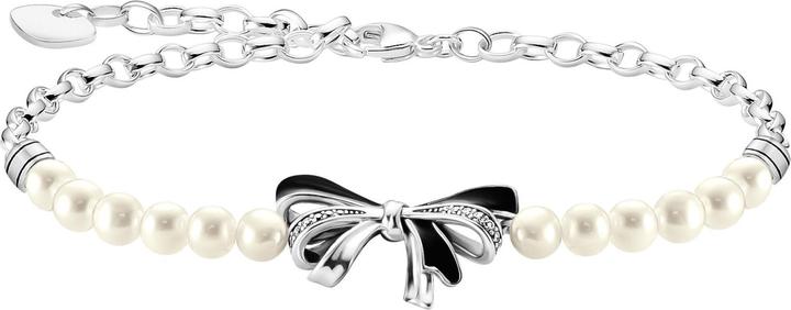Thomas Sabo Schleifen-Armband mit Perlen Lovely Romance (19 cm, 925er Silber, Emaille)