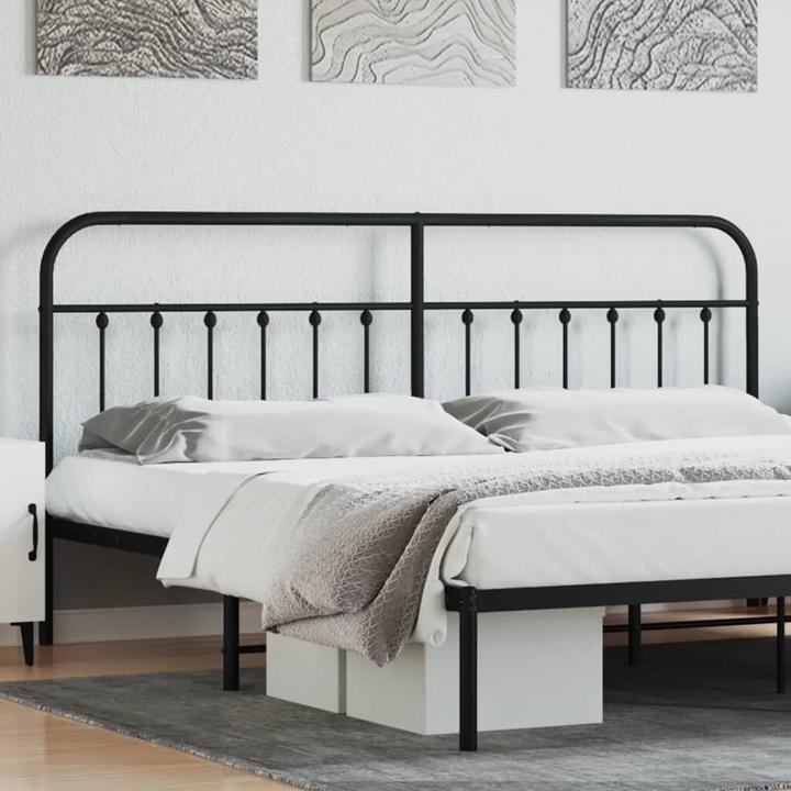 Actual product image VidaXL Kopfteil Metall Schwarz 193 cm, Farbe: Schwarz, Material (198 x 3 x 100 cm)