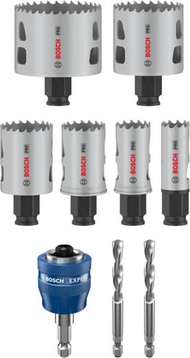 Actual product image Bosch Professional Zubehör PRO Multi Material PC Plus hole saw set, 9 pcs. (25 mm, 20 mm, 38 mm, 32 mm, 64 mm, 51 mm)