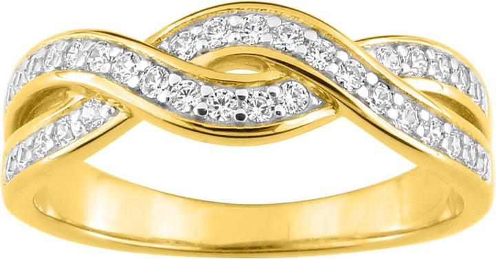 Lara Vergoldeter RING - BICOLOR - ZIRKONIA - GR. 52 (52, 950 Platin)