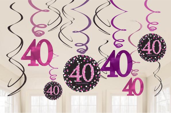 Image du produit Amscan Décorations Roses 40 Ans "Joyeux Anniversaire