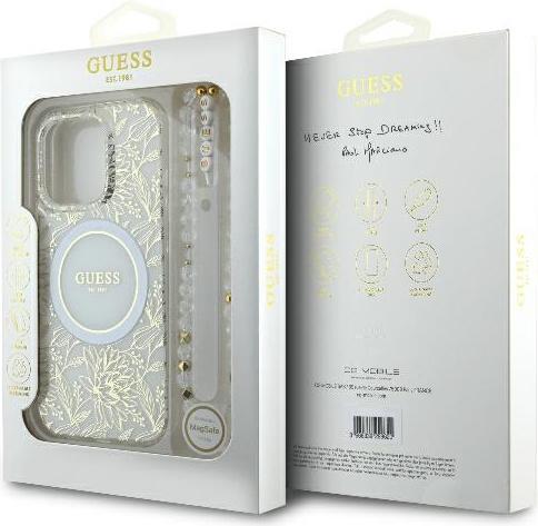 Immagine prodotto Guess GUHMP16XHCPOFPH Custodia rigida per iPhone 16Pro Max 6,9" biały/bianco IML Flowers Allover Electro (Apple iPhone 16 Pro Max)