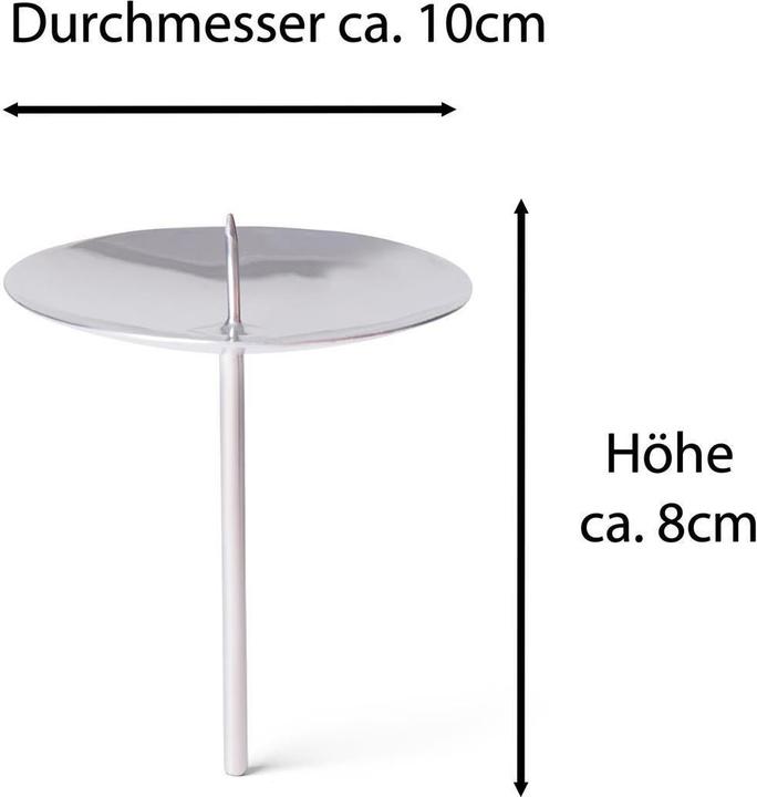 Produktbild Novaliv 4x Kerzenpick Dorn 10cm SILBER Adventskranz Kerzenhalter für Kränze Weihnachtskranz (10 x 10 x 10 cm)