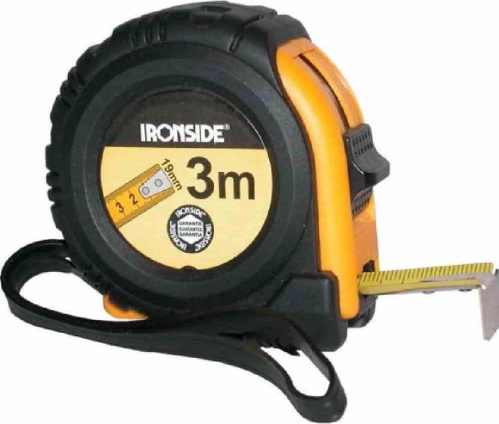 Actual product image Ironside 150211 Roller tape measure with stop 3 m 19 mm rubberised tape (3 m)