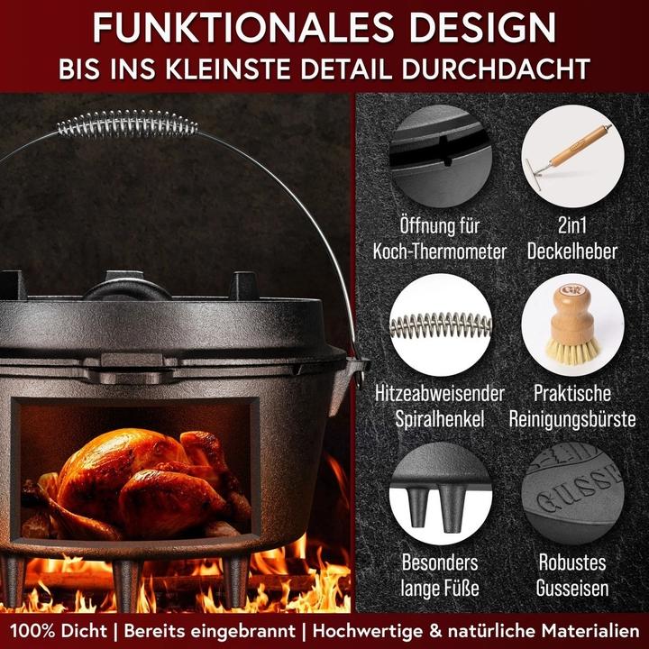 Produktbild Gusskönig Dutch Oven Set mit Standfüssen