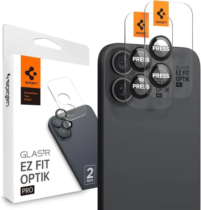 Actual product image Spigen Glas.tR EZ Fit Optik Pro tempered glass for iPhone 16 Plus camera (2 pcs.) (2 Piece, Apple iPhone 16 Plus, Apple iPhone 16)