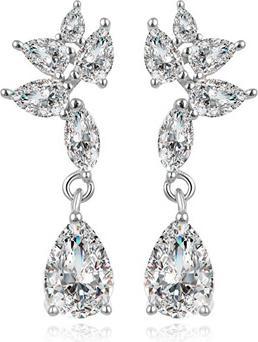 Beneto Stunning silver earrings with zircons AGUP863L (L)