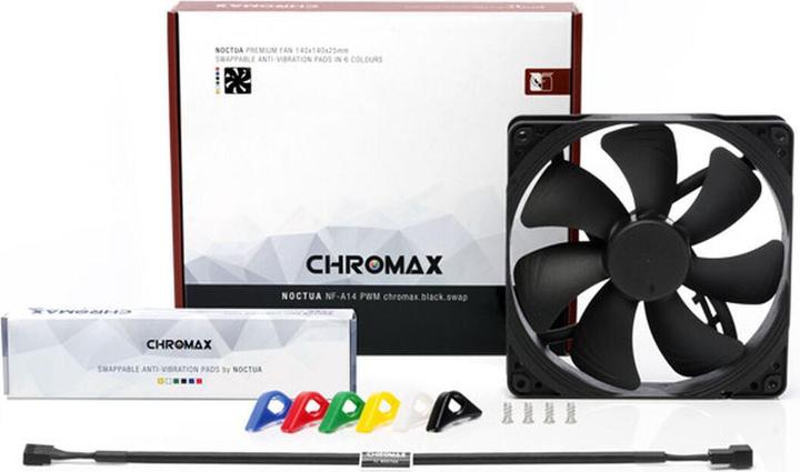 Actual product image Noctua NF-A14 PWM chromax.black.swap (140 mm, 1 x)