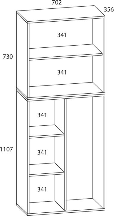 Actual product image VCM Wooden Broom Cleaning Cupboard Lona with Hinged Doors (70 x 37 cm)