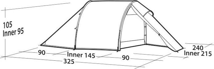 Actual product image Easy Camp Vega 300 Compact 3 Person(s) Blue, White Dome / Igloo Tent (Tunnel tent, 3.46 kg, 3 persons)
