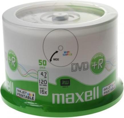Produktbild Maxell DVD-R 4 7GB 50 szt w opakowaniu SHRINK. Prędkość zapisu 16X 120 min. Przeznaczenie nagrywa (50 x)