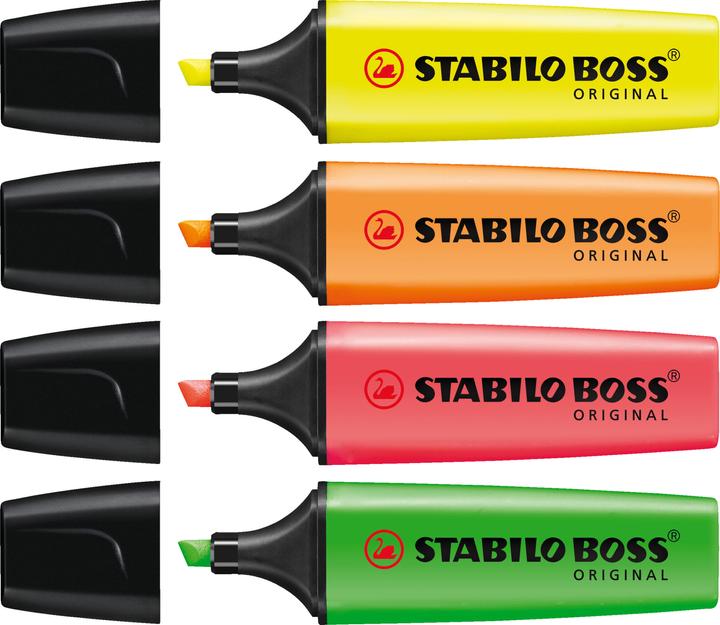 Actual product image STABILO BOSS ORIGINAL highlighter (Orange, Yellow, Green, Pink, 5 mm, 4 x)