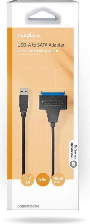 Actual product image Nedis Hard disk adapter | USB 3.2 Gen1 | 2.5 " | SATA l, ll, lll | Power supply via USB