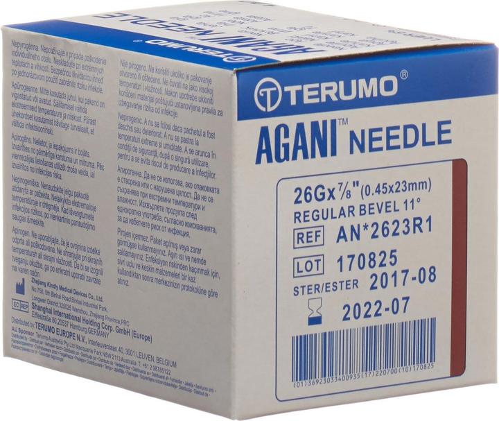 Terumo Agani Einmalkanüle 26G 0.45x23mm braun (100 Stk)