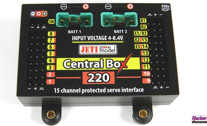 Actual product image Jeti DUPLEX 2.4EX Central Box 220 + 2x Rsat2 + RC Switch