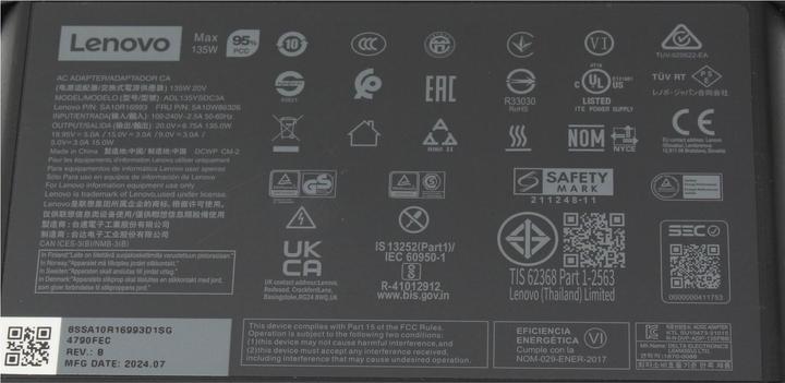 Image du produit Lenovo ThinkPad 135W Adaptateur secteur USB-C - EU (135 W)