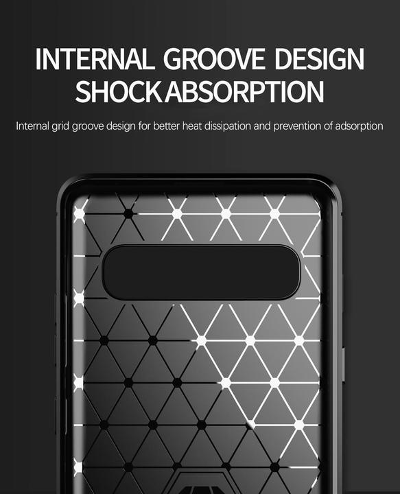 Immagine prodotto Cadorabo TPU Ultra sottile in acciaio inossidabile al carbonio Combi Cover (Samsung Galaxy S10 5G)