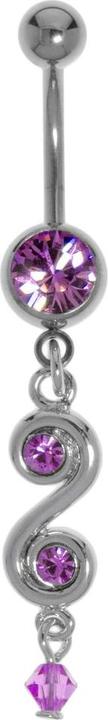 Image du produit Bijouteria Piercing nombril (Verre acrylique, Acier chirurgical 316L, Cristallin, Laiton rhodié)